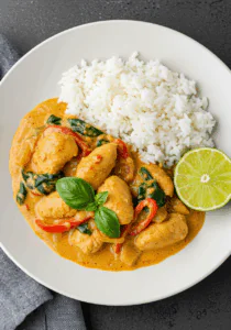 Basil Chicken with Coconut Curry Sauce
