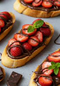 Chocolate Strawberry Bruschetta