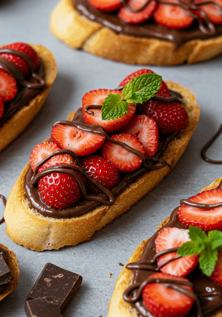Chocolate Strawberry Bruschetta