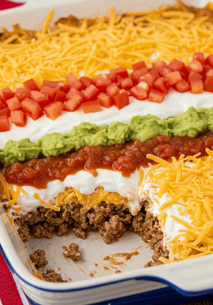 Patriotic 7 Layer Taco Dip