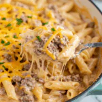 Loaded Cheeseburger Alfredo Pasta