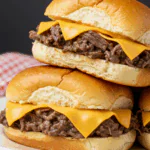 Slow Cooker Beef & Cheddar Sandwiches
