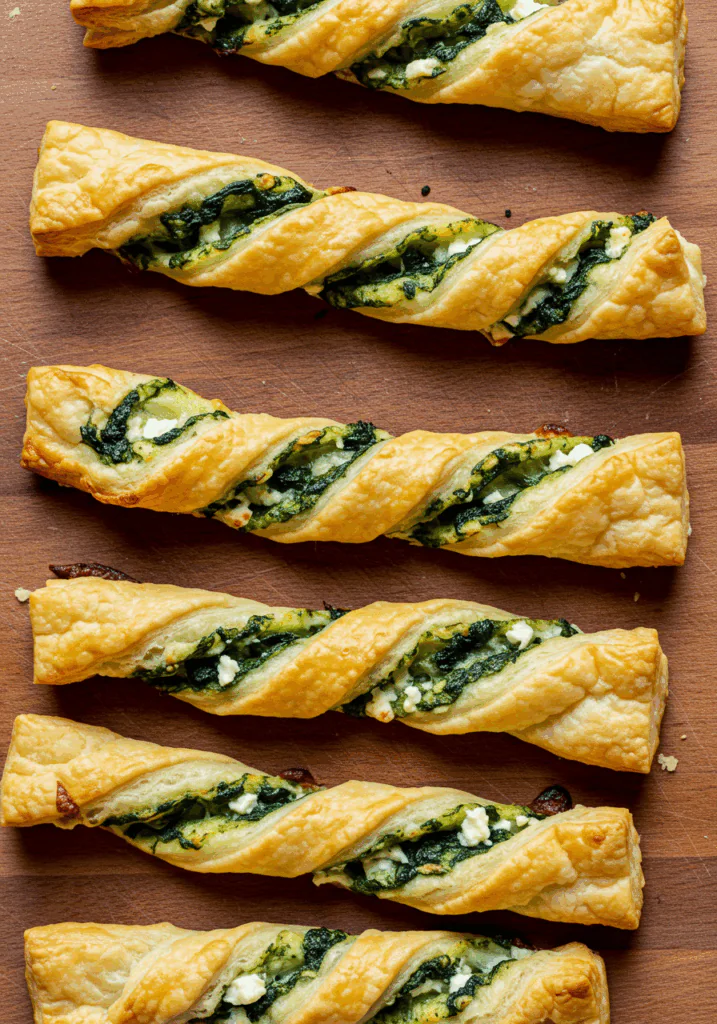 Spinach and Feta Puff Pastry Twists
