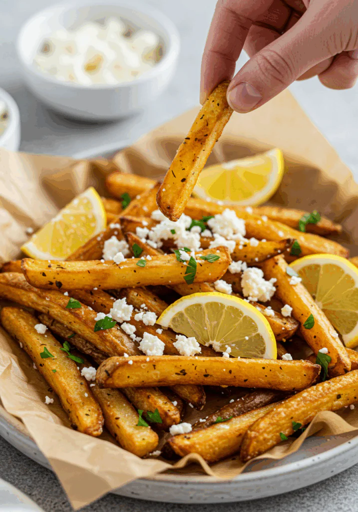 Greek Feta Fries with Feta Cheese