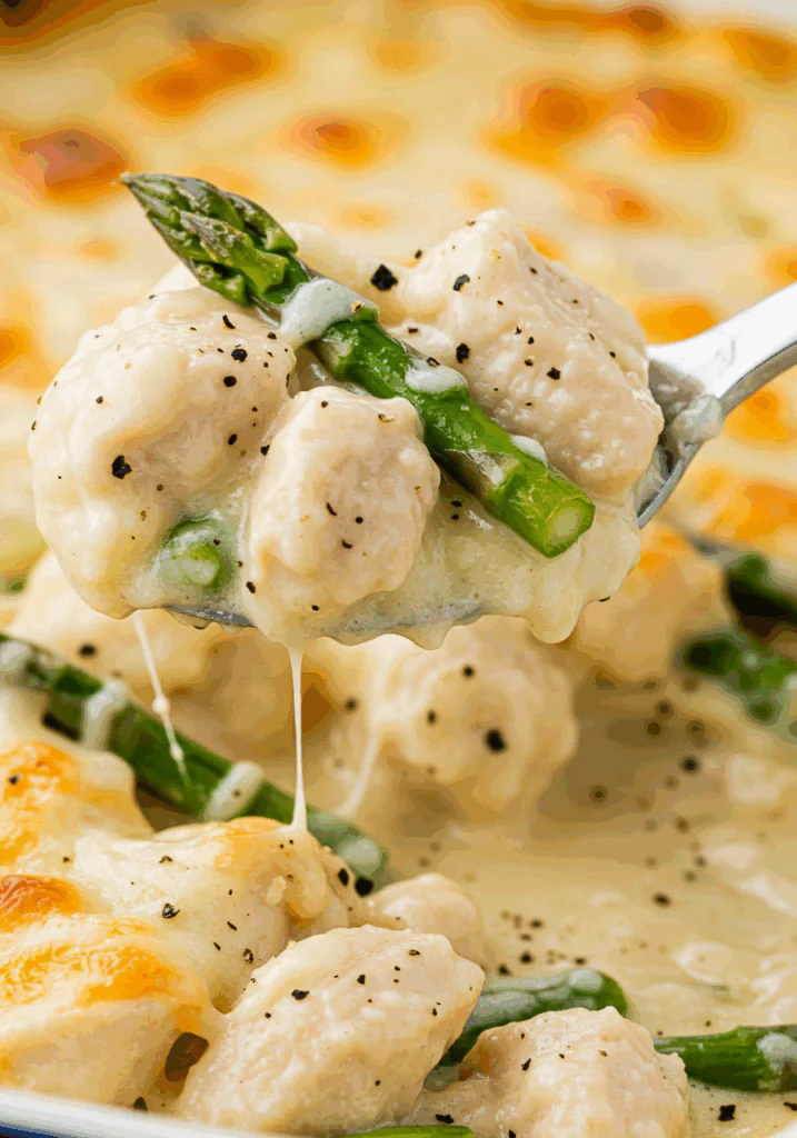 Chicken Casserole with Asparagus and Mozzarella