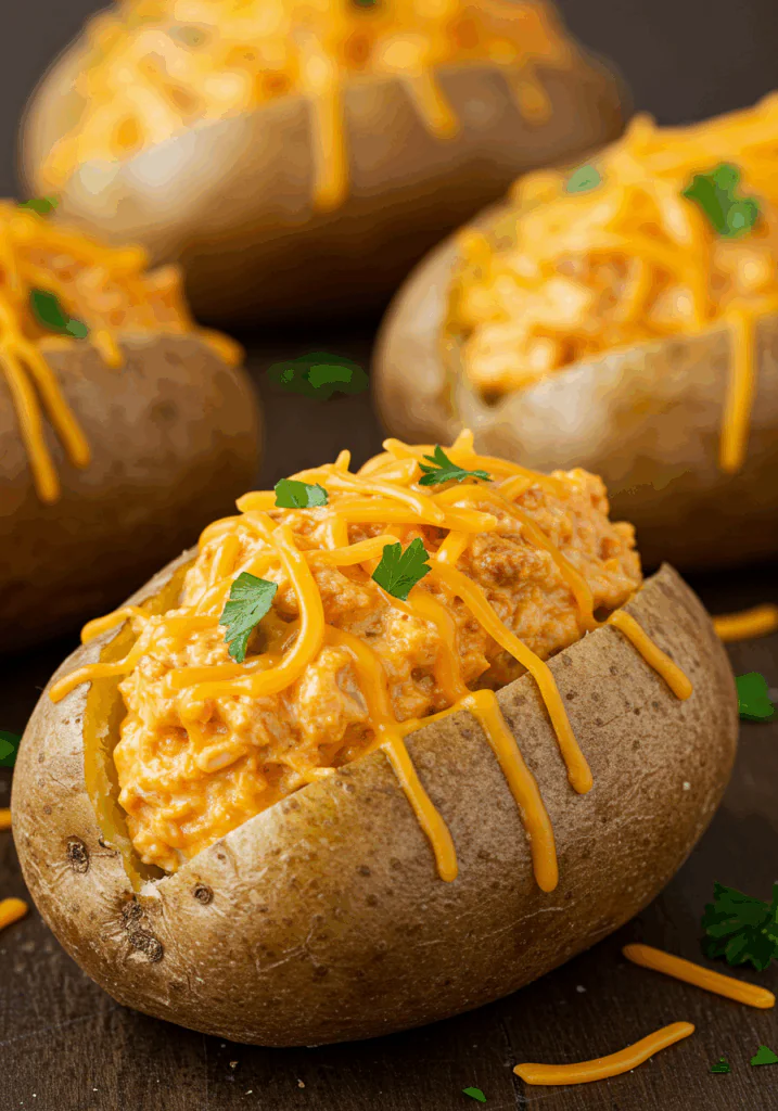 Crack Chicken Stuffed Baked Potatoes