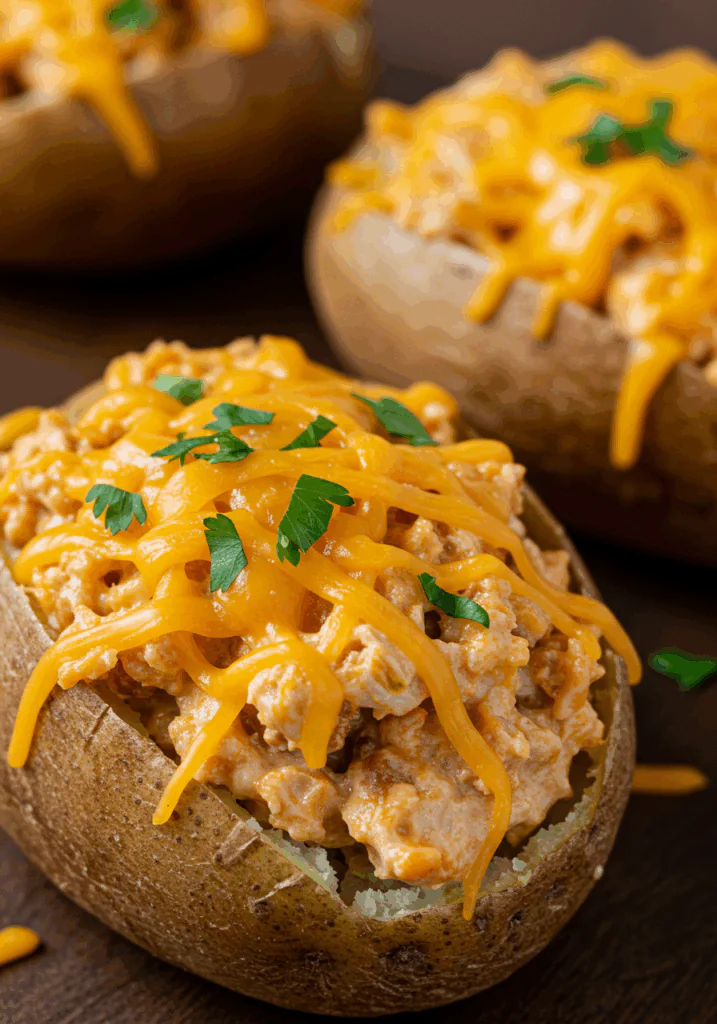 Crack Chicken Stuffed Baked Potatoes