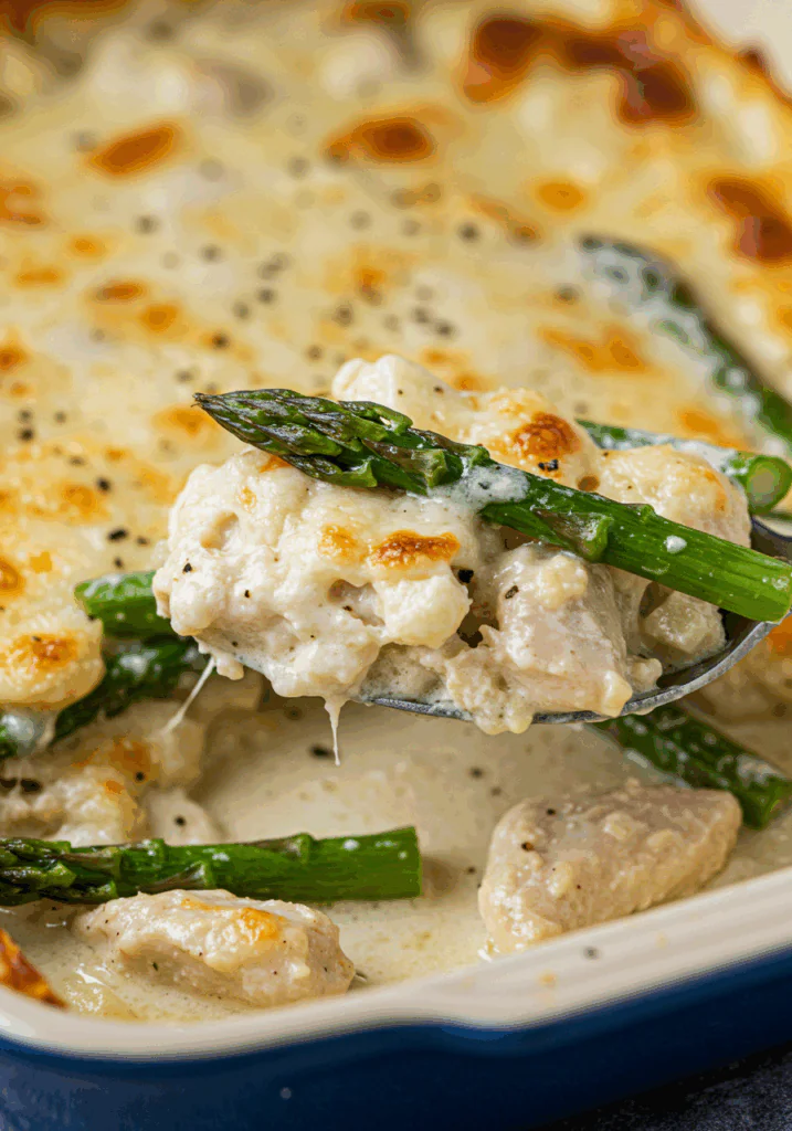 Chicken Casserole with Asparagus and Mozzarella