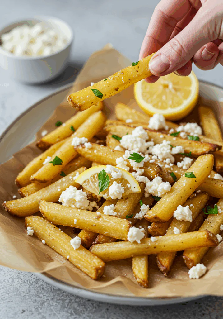 Greek Feta Fries with Feta Cheese