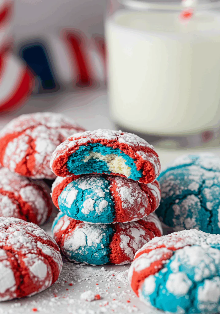 Patriotic Crinkle Cookies with a Butter-Rich Base