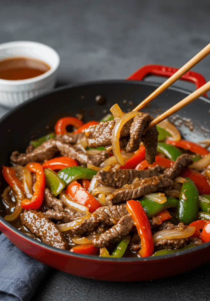 Pepper Steak with Bell Peppers and Onion
