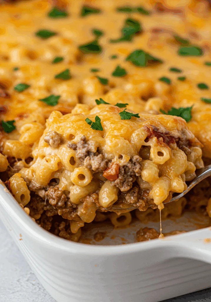 Mac and Cheese Meatloaf Casserole