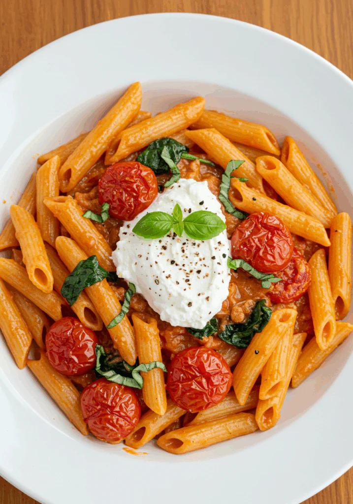 Roasted Tomato and Garlic Ricotta Pasta
