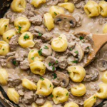 Creamy Beef and Mushroom Tortellini Skillet